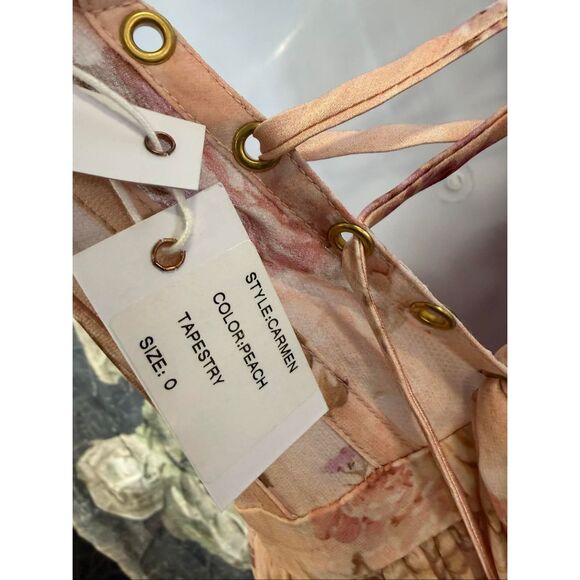 NWT Anthropologie V. Chapman Carmen Corset Front-Slit Ruffled Gown Size 0 - Picture 9 of 9